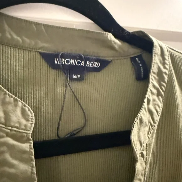 Veronica Beard Olive Button-Down Blouse - Picture 2 of 3